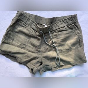 Caslon linen shorts drawstring green size large